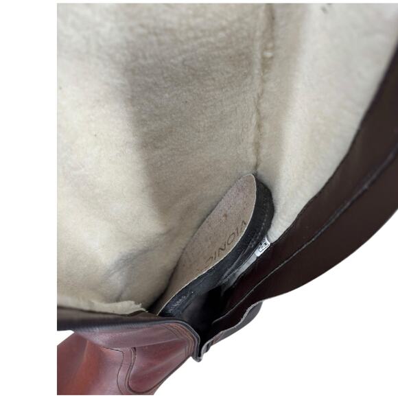 Vionic Mystic Aurora Tall Boots Weatherproof Brown Leather Riding Fleece Sz 10 - Picture 11 of 12